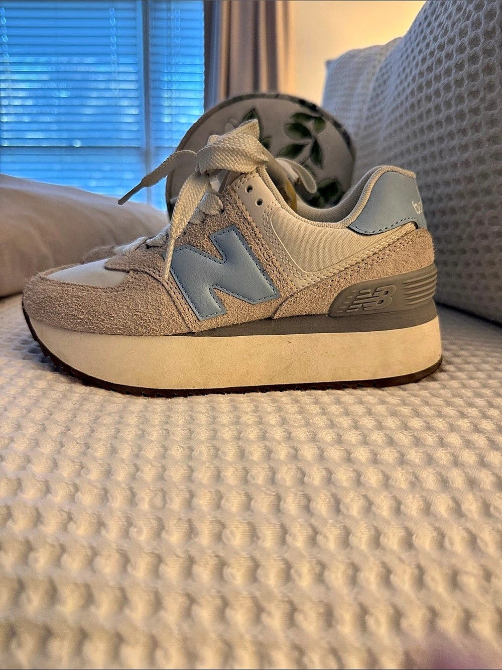 New Balance 574 Sneakers Gray & White womens 5
